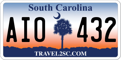 SC license plate AIO432