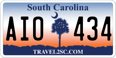 SC license plate AIO434