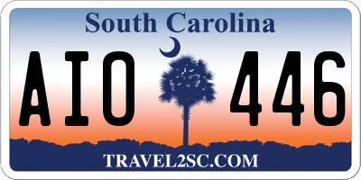 SC license plate AIO446