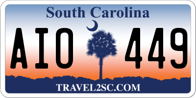 SC license plate AIO449