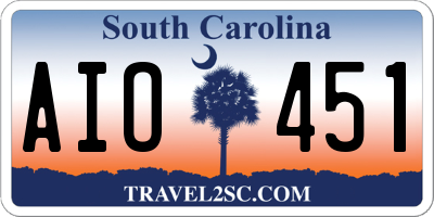 SC license plate AIO451