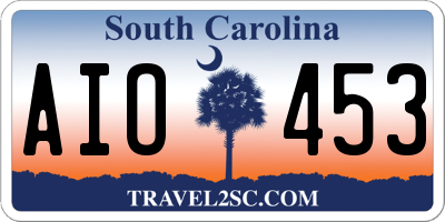 SC license plate AIO453