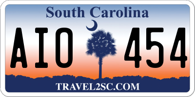SC license plate AIO454