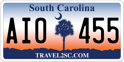 SC license plate AIO455