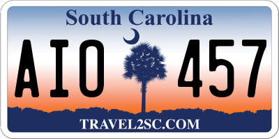 SC license plate AIO457