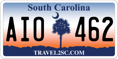 SC license plate AIO462