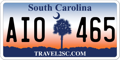SC license plate AIO465