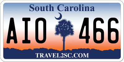 SC license plate AIO466