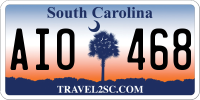 SC license plate AIO468