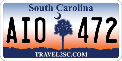 SC license plate AIO472