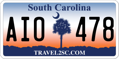 SC license plate AIO478