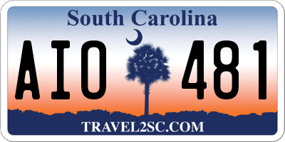 SC license plate AIO481