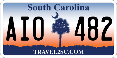 SC license plate AIO482