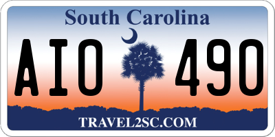 SC license plate AIO490