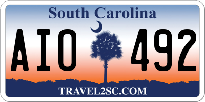 SC license plate AIO492