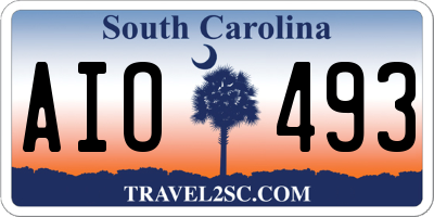 SC license plate AIO493