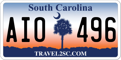 SC license plate AIO496