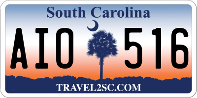 SC license plate AIO516