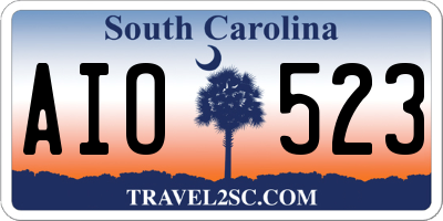 SC license plate AIO523