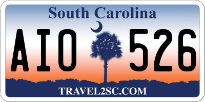 SC license plate AIO526