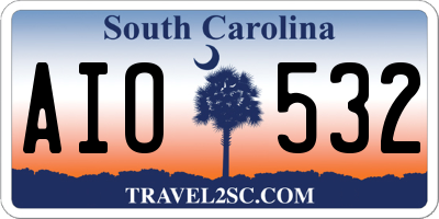 SC license plate AIO532