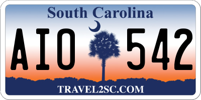 SC license plate AIO542