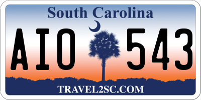 SC license plate AIO543