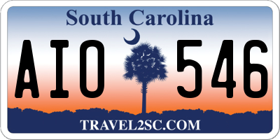 SC license plate AIO546