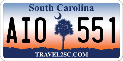 SC license plate AIO551