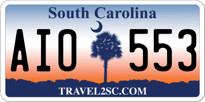 SC license plate AIO553