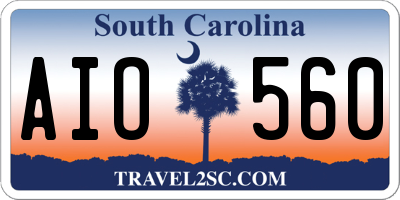 SC license plate AIO560