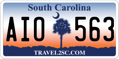 SC license plate AIO563