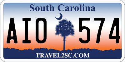 SC license plate AIO574