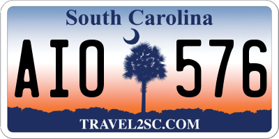 SC license plate AIO576