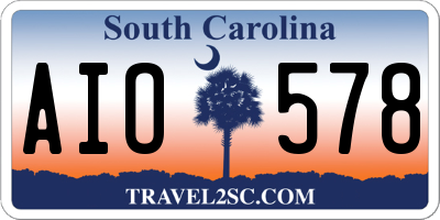 SC license plate AIO578