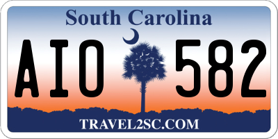SC license plate AIO582