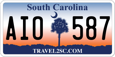 SC license plate AIO587