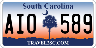 SC license plate AIO589