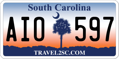 SC license plate AIO597