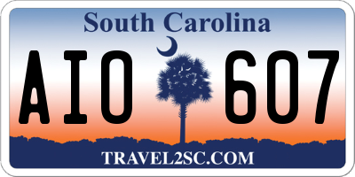 SC license plate AIO607