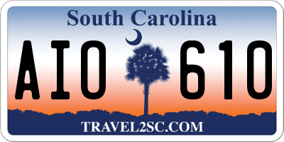 SC license plate AIO610