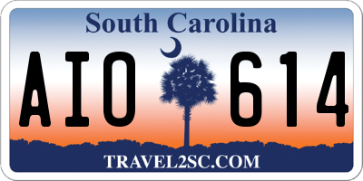 SC license plate AIO614