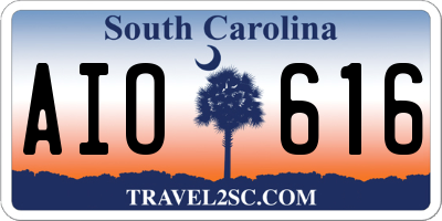 SC license plate AIO616