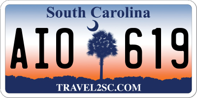 SC license plate AIO619