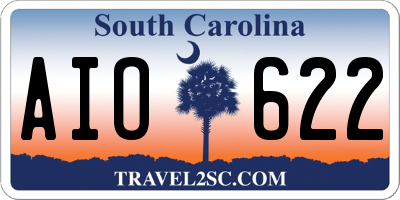 SC license plate AIO622