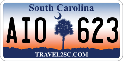 SC license plate AIO623