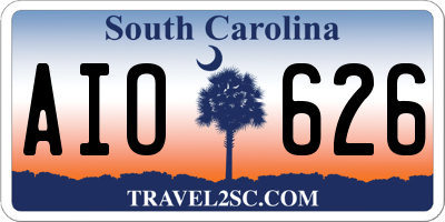 SC license plate AIO626