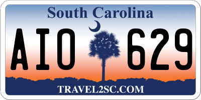SC license plate AIO629