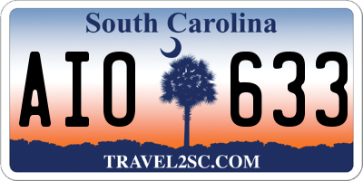 SC license plate AIO633