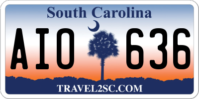 SC license plate AIO636